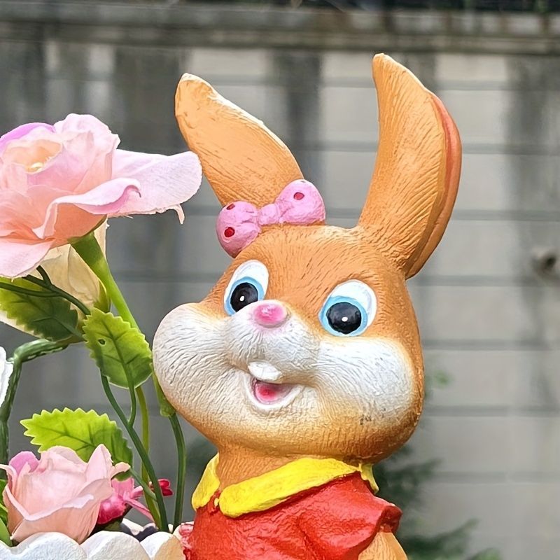 鉢植え 植木鉢 プランター プラントポット フラワーポット ガーデニング 樹脂 屋内 屋外 インテリア 庭 玄関 一輪車で運んでいるウサギ うさぎ ラビット 多肉植物 サボテン 可愛い YUZUMIYA_COM