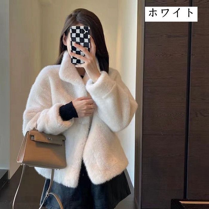 ファーコートレディースフェイクファーコート冬防寒アウターコートボア可愛いショート丈もこもこジャケットふわふわゆったり