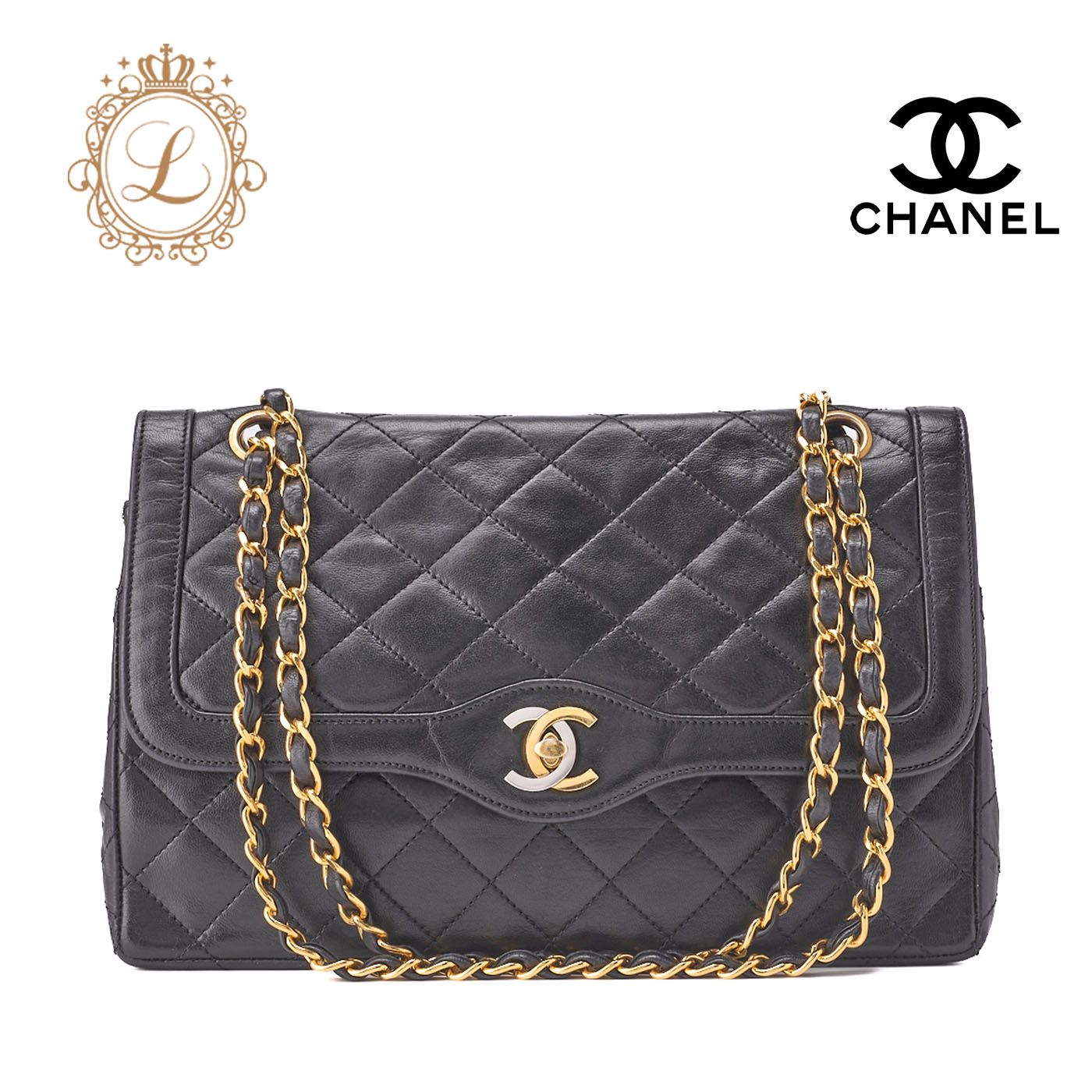 CHANEL シャネル マトラッセ パリ限定 チェーンショルダー ラムスキン 