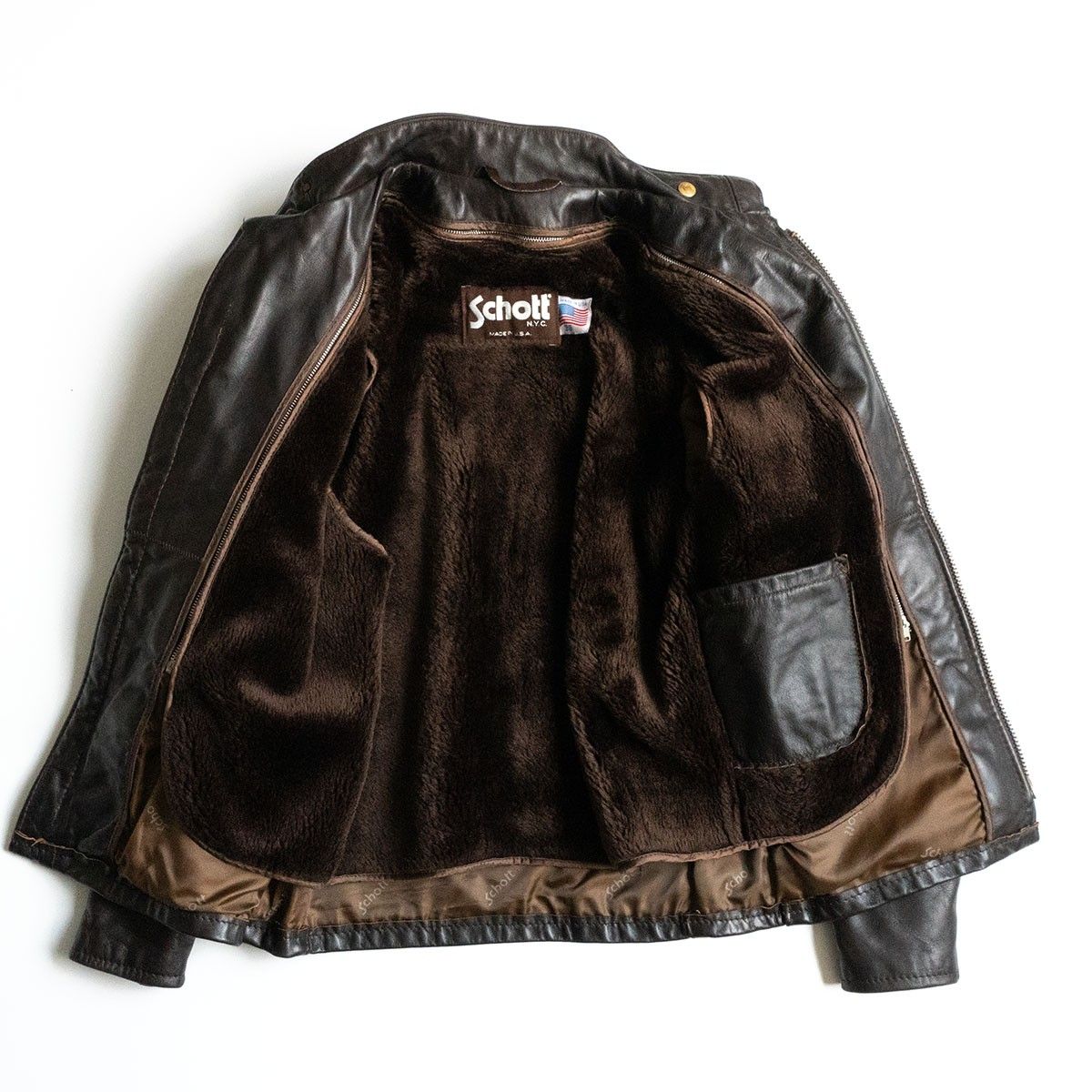 美品✨Schott ショット レザー ライダース ジャケット ボア
