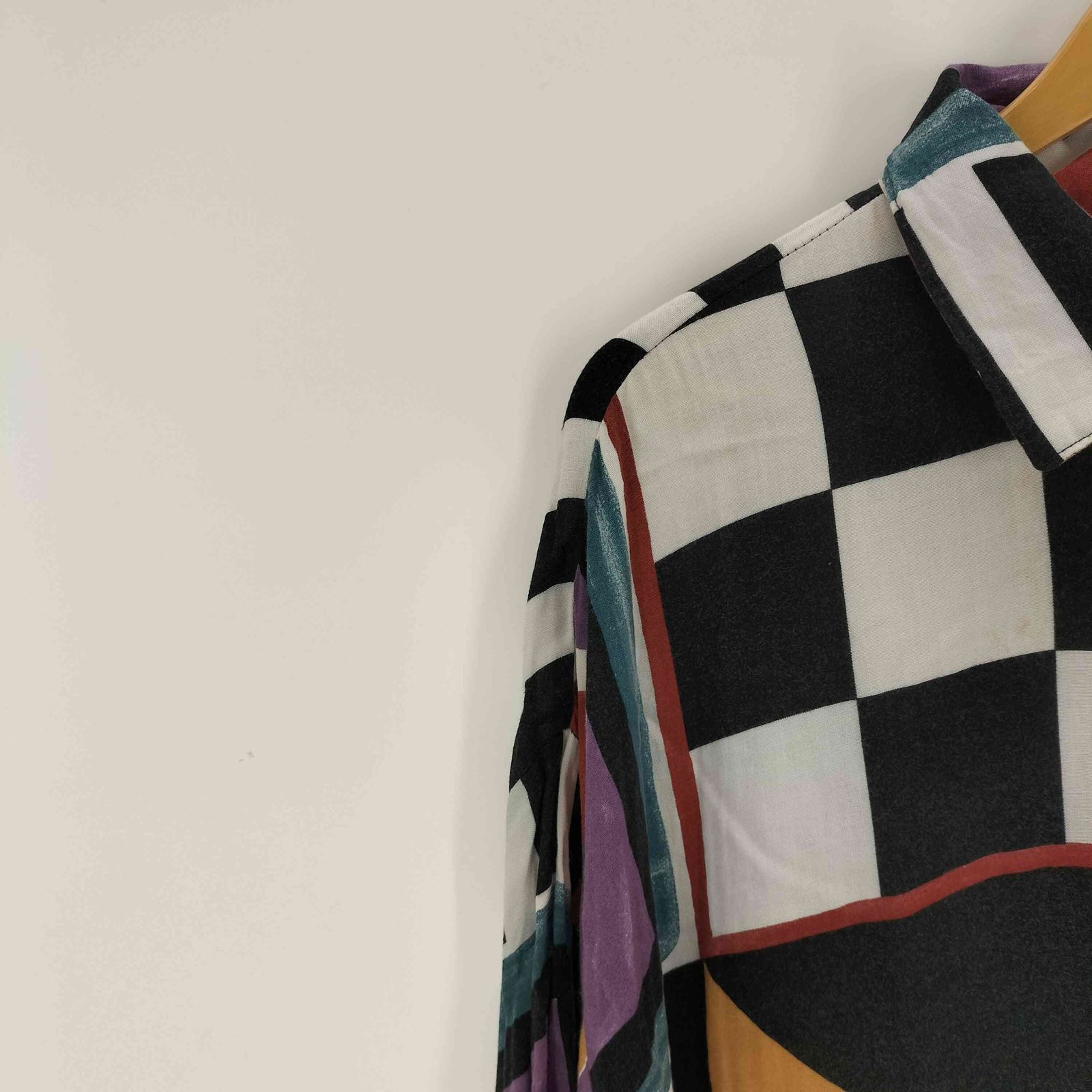 ユーズドフルギ USED古着 総柄 S/S ビッグシャツ レディース