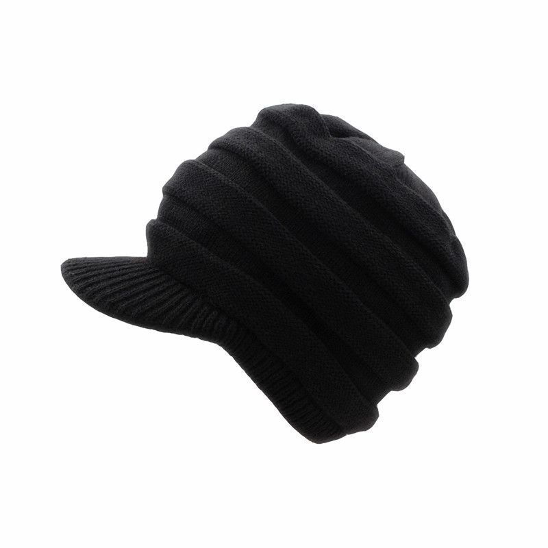 ニットキャップ つば付き ニット帽子 伸縮性あり キャスケット帽 メンズ レディース 56~59cm BKトレンド NTK15-1