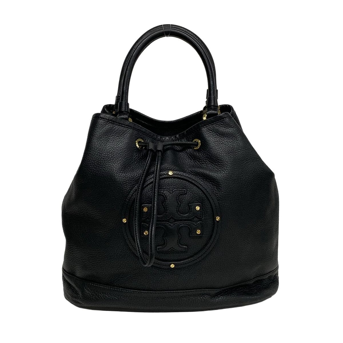 スーパーセール 目玉商品 トートバッグ BURCH(トリーバーチ) TORY - レザー 巾着型 黒 バッグ