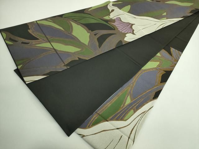 六通柄袋帯 百合