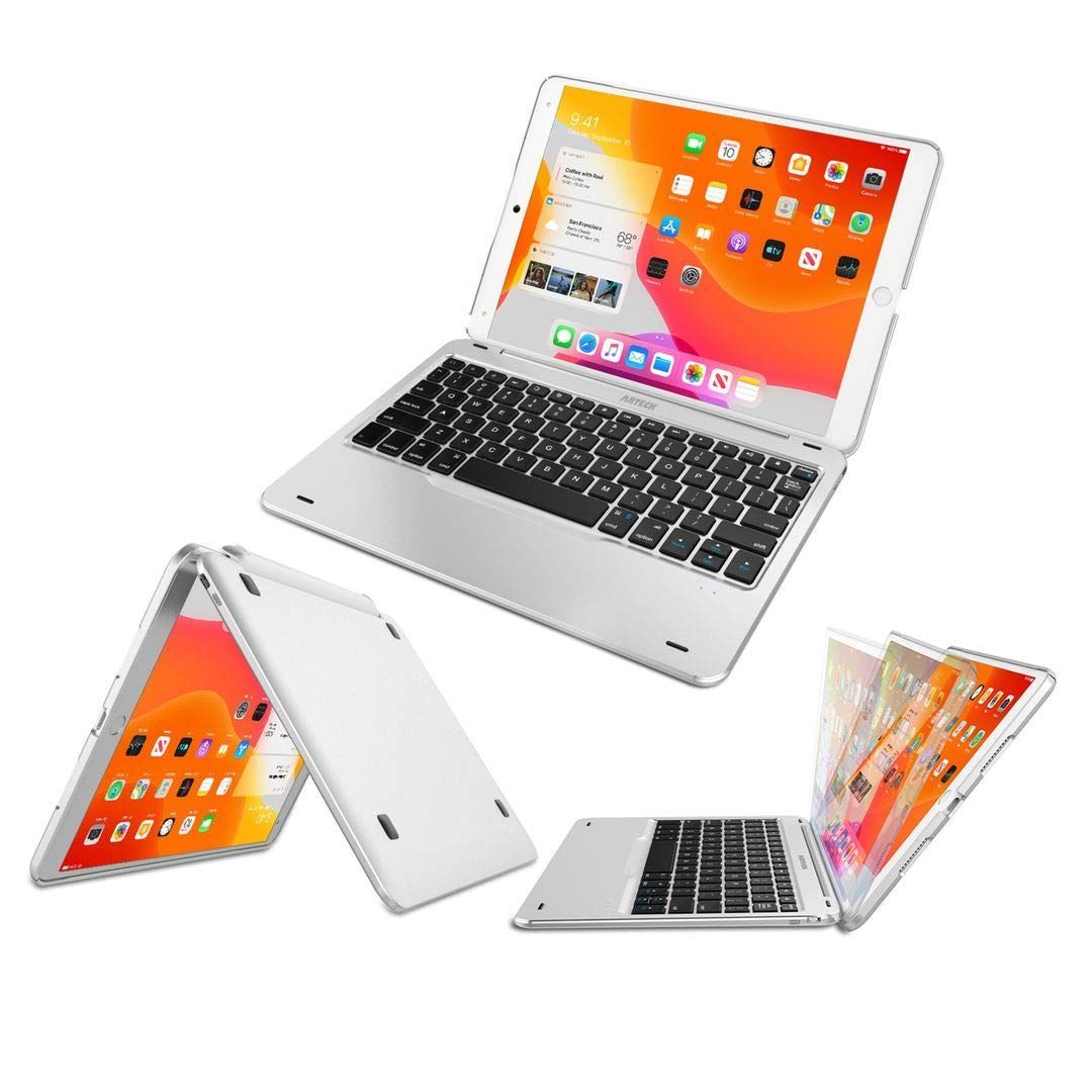 【在庫処分】/ 第八世代2020 10.2第九世代2021 iPad / iPad Apple 第七世代2019に対応 スタンド付き フォリオケースカバー 130旋回 Arteck超薄型Bluetoothキーボード 10.2インチ(第9世代、2021)用キー