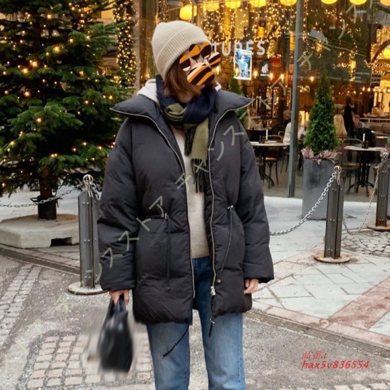 中綿ダウンコート レディース 中綿ダウン ボリューム 中綿コート ミドル丈 防寒 アウター 無地 フード付き 防風 通勤 ロングコート 冬 おしゃれ ファー 通学 hax5v836554