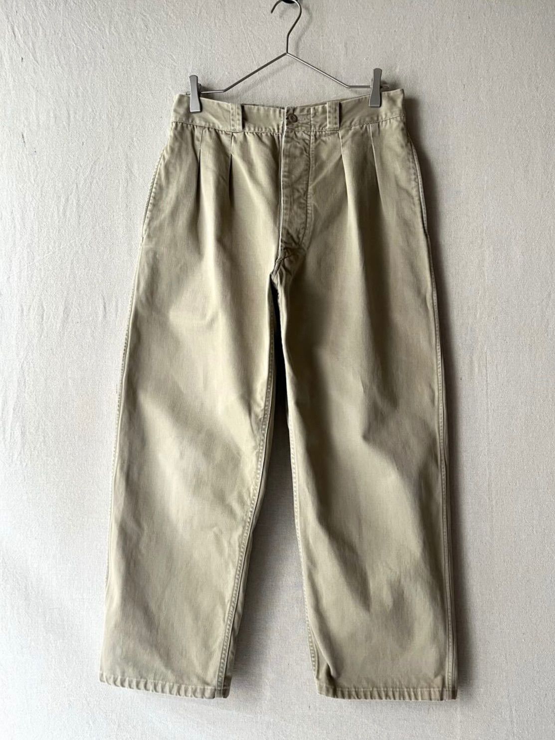 【フランス軍】1950s 60s M52 チノパン　2タック　ベージュ size 14》50s フランス軍 M52 チノパン / コットン ベージュ