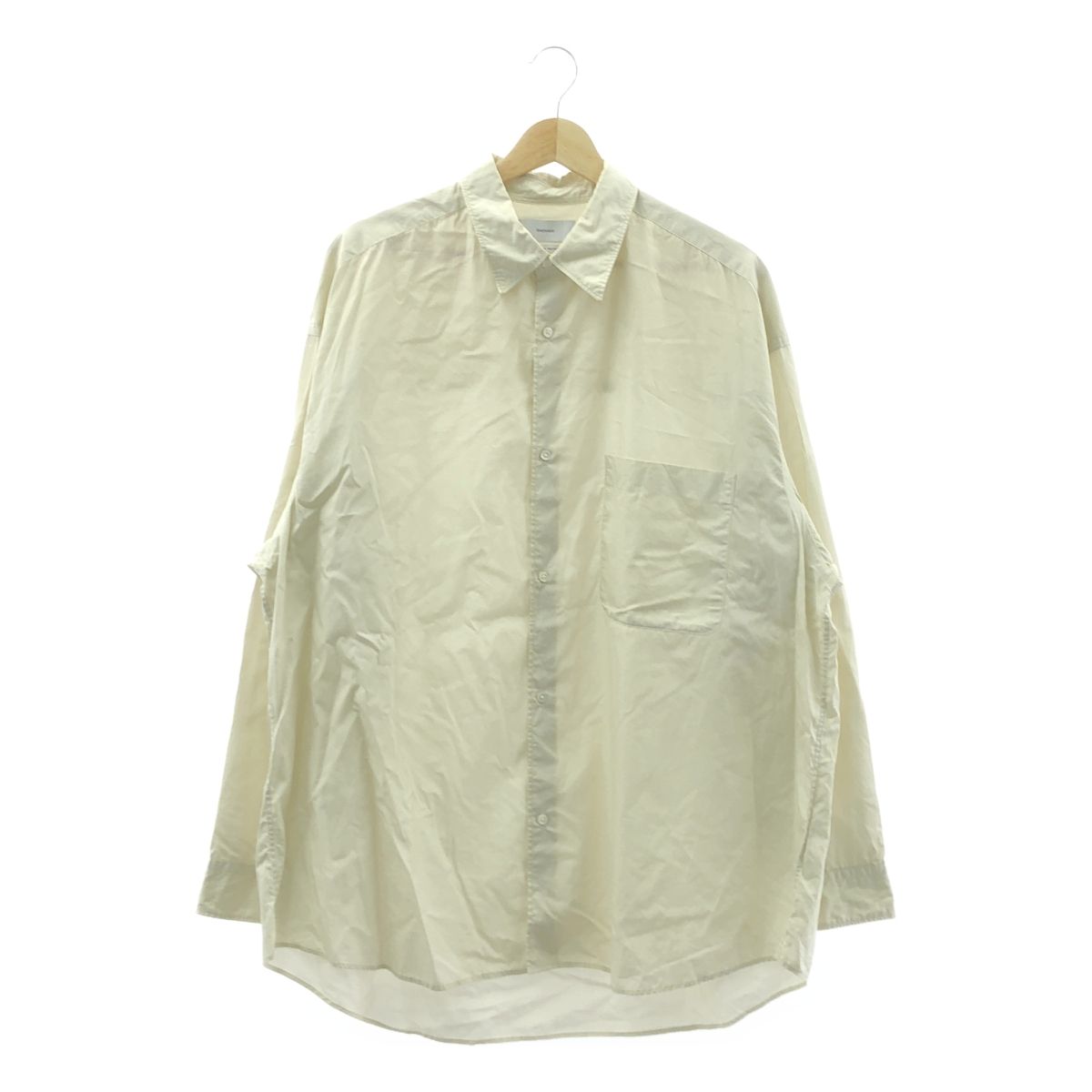Graphpaper | グラフペーパー | 2025AW | Broad L|S Oversized Regular Collar Shirt ブロード オーバーサイズド レギュラー シャツ | F | BONE | ボーン | メンズ