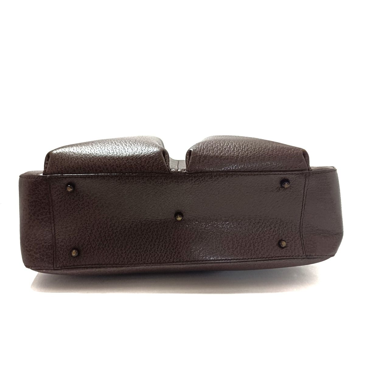 GUCCI ハンドバッグ メタルハンドル レザー トートバッグ ダークブラウン GUCCI(グッチ) トートバッグ - ダークブラウン メタルハンドル