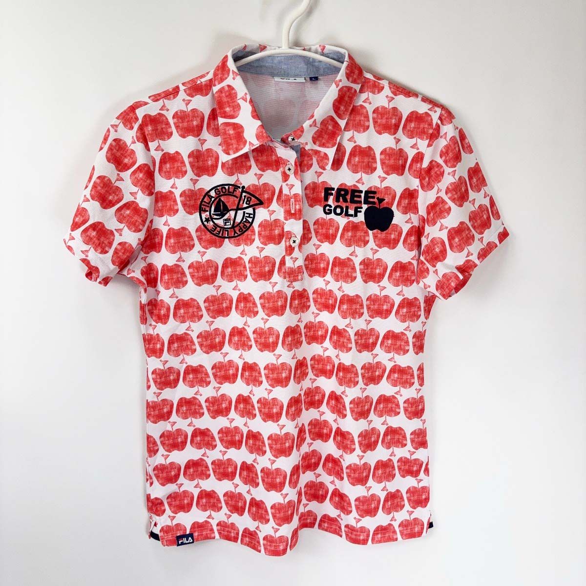 ILicca Golf 花柄ポロシャツ サイズ3 赤 FILA GOLF フィラ ポロシャツ ゴルフ L レッド レディース