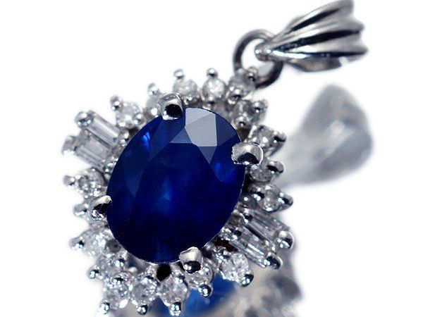 ジュエリー 鮮やかディープブルー 良質天然ブルーサファイア1.00ct＆天然ダイヤ0.18ct Pt900ヘッド h7829vl 送料無料