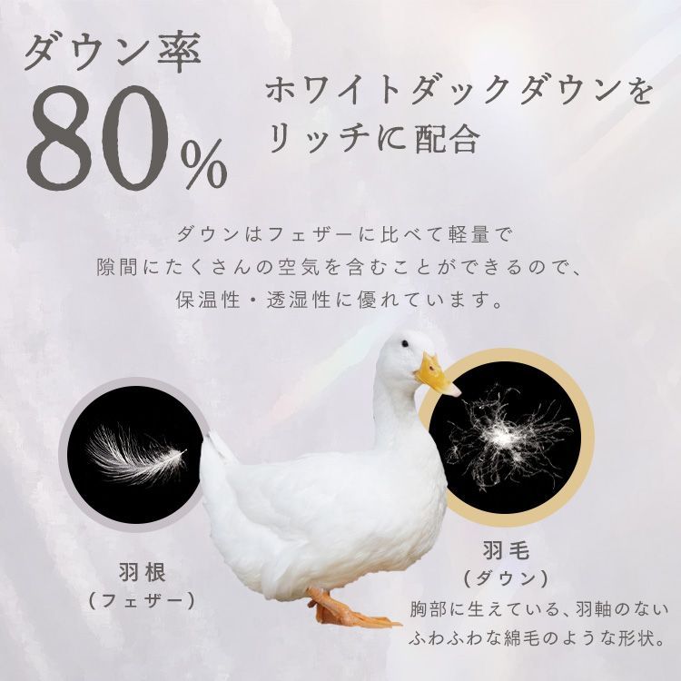 羽毛掛け布団 ホワイトダックダウン80%