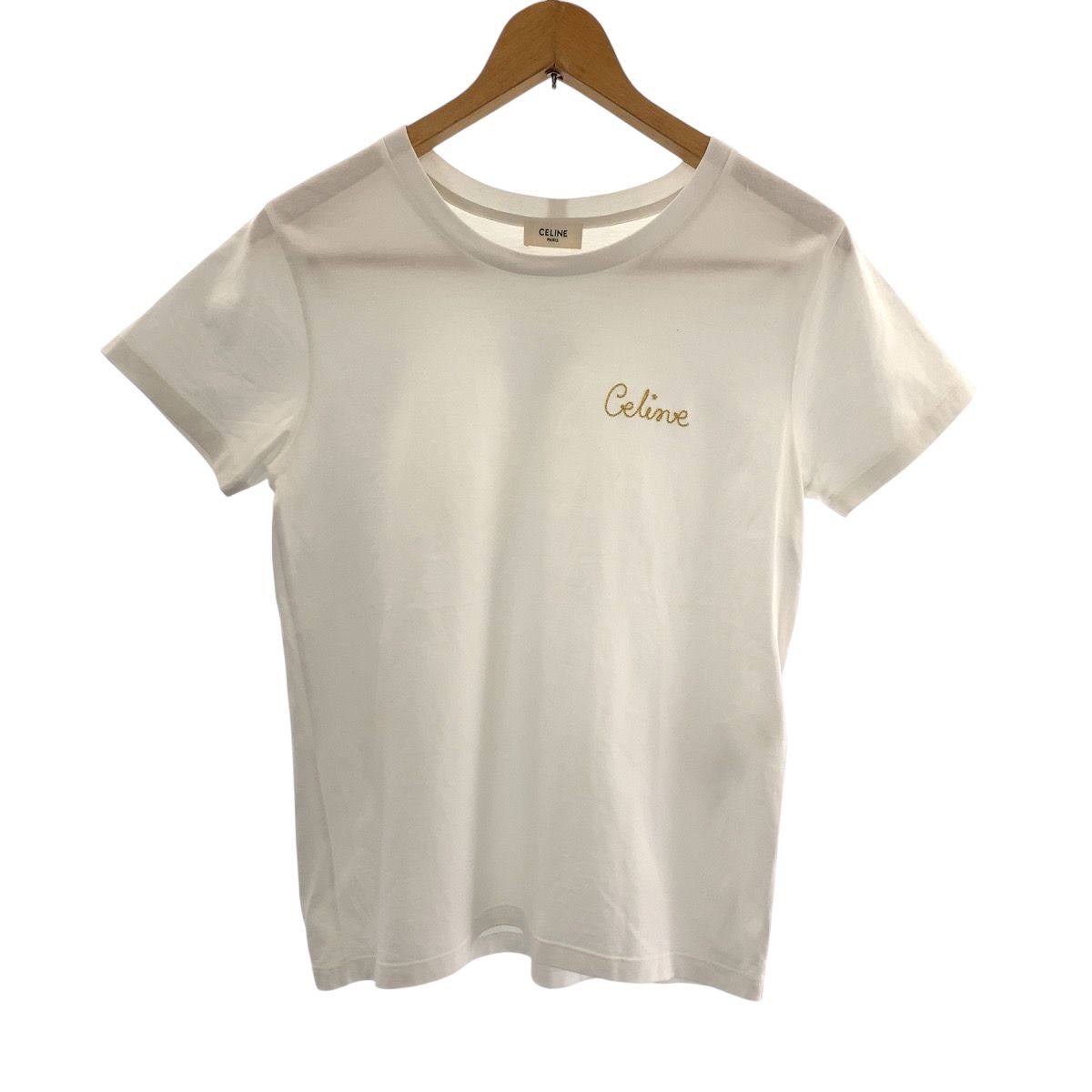 美品 CELINE セリーヌ エンブロイダリー サイズXS ホワイト ゴールド  