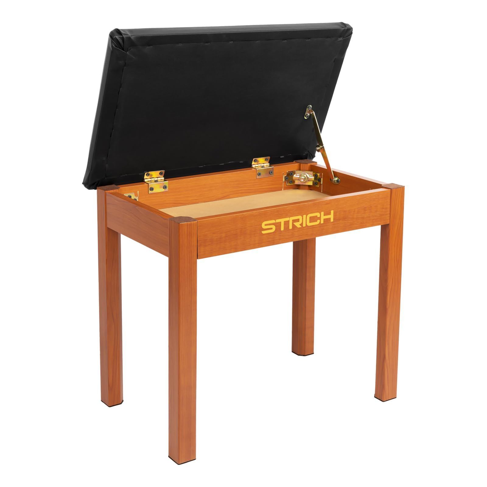 【数量限定】STRICH ピアノイス 楽譜収納付き 木製 キーボードベンチ 安定感 座り心地よい 頑丈 滑り止め マホガニー色