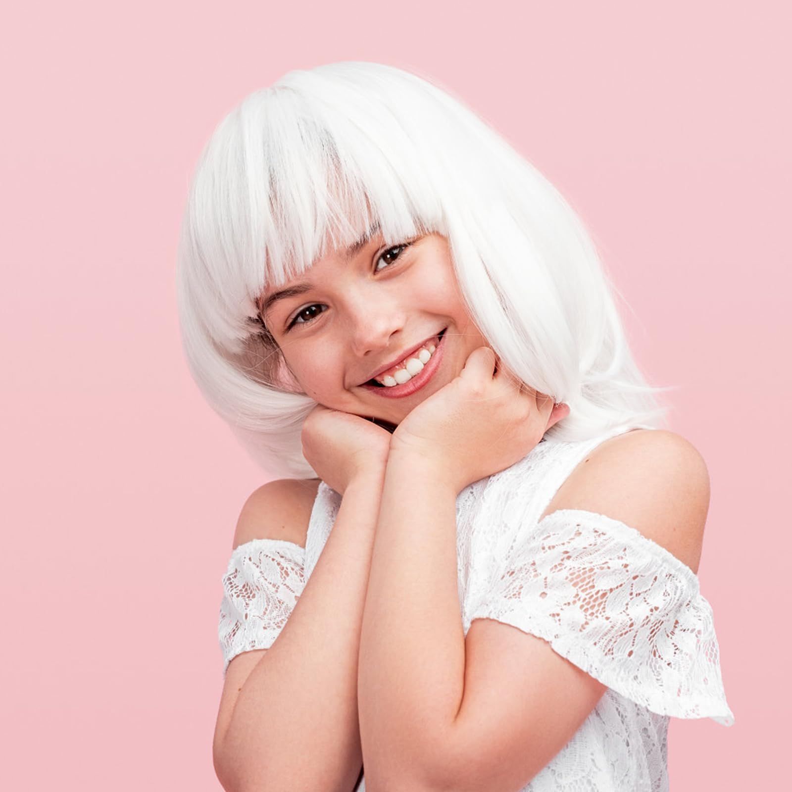 ウィッグ、白髪ショート、かつら KESYOO ウィッグ かつら 白髪 ショートウィッグ ヘアネット付き