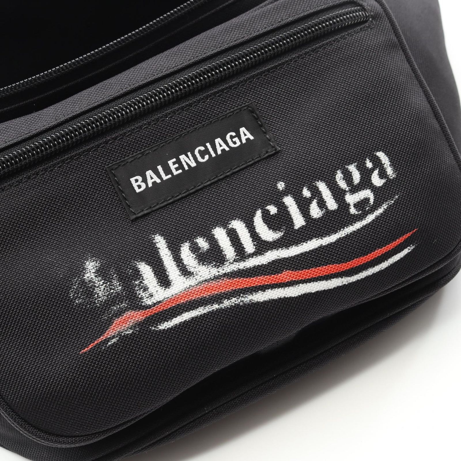 BALENCIAGA バレンシアガ　ウエストバック ブランド古着】グラフィックプリントレザーウエストバッグ