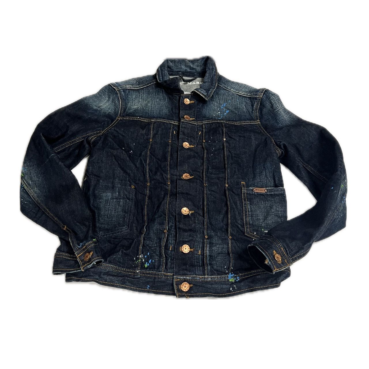 67.DIESEL Juzicon Giacca ヴィンテージ加工 ペイント デニム 