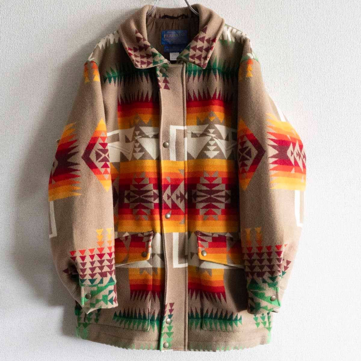 雰囲気抜群/USA製】PENDLETON【90s ネイティブ柄 コート】M