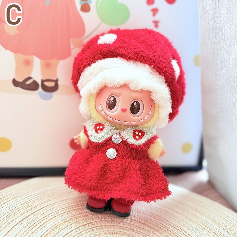 ラブブ　1代目　洋服付き　ぬい服 ぬいぐるみ用服 Labubu風ドール服（互換） ワンピース ブラック