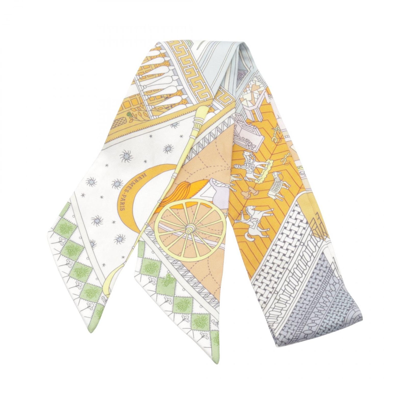 エルメス HERMES スカーフ ツイリー Objets de Curiosite ホワイト系