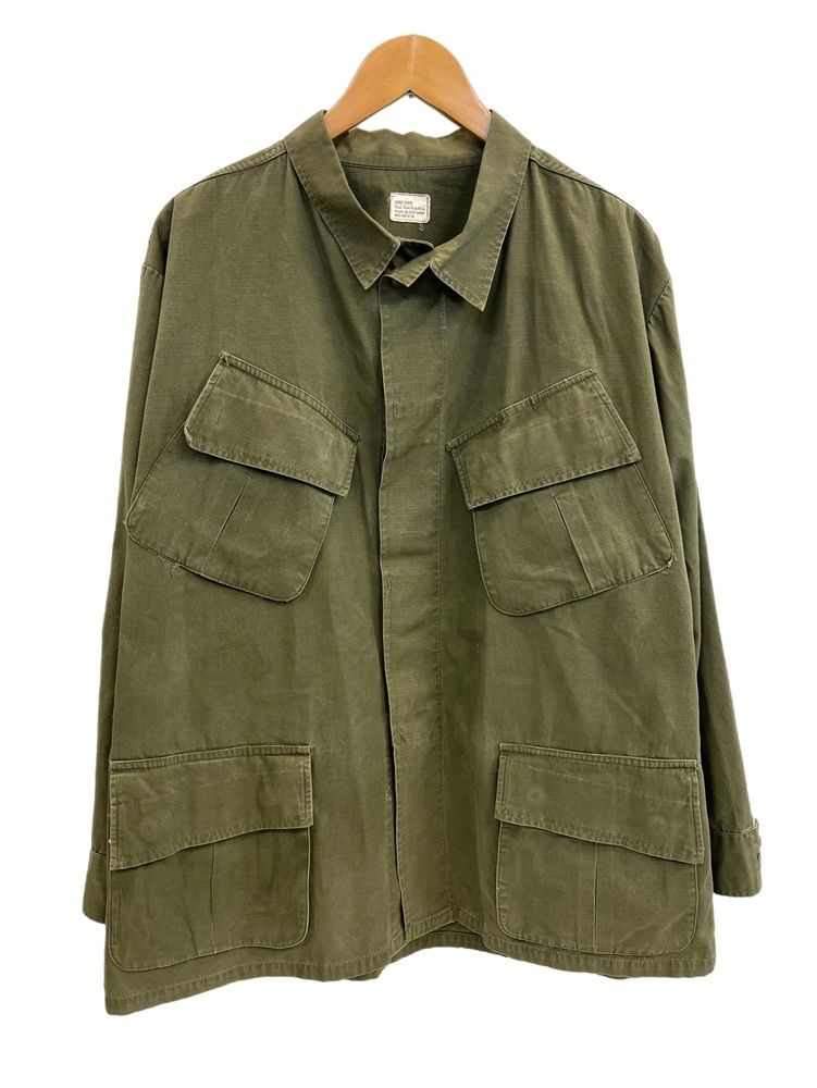 ミリタリー Military 60s 60 s U.S.ARMY JUNGLE FATIGUE COAT ジャングル ファティーグ ジャケット 4th リップストップ DSA 101-69-C-1127 ジャケット カーキ Lサイズ 101MT-4438