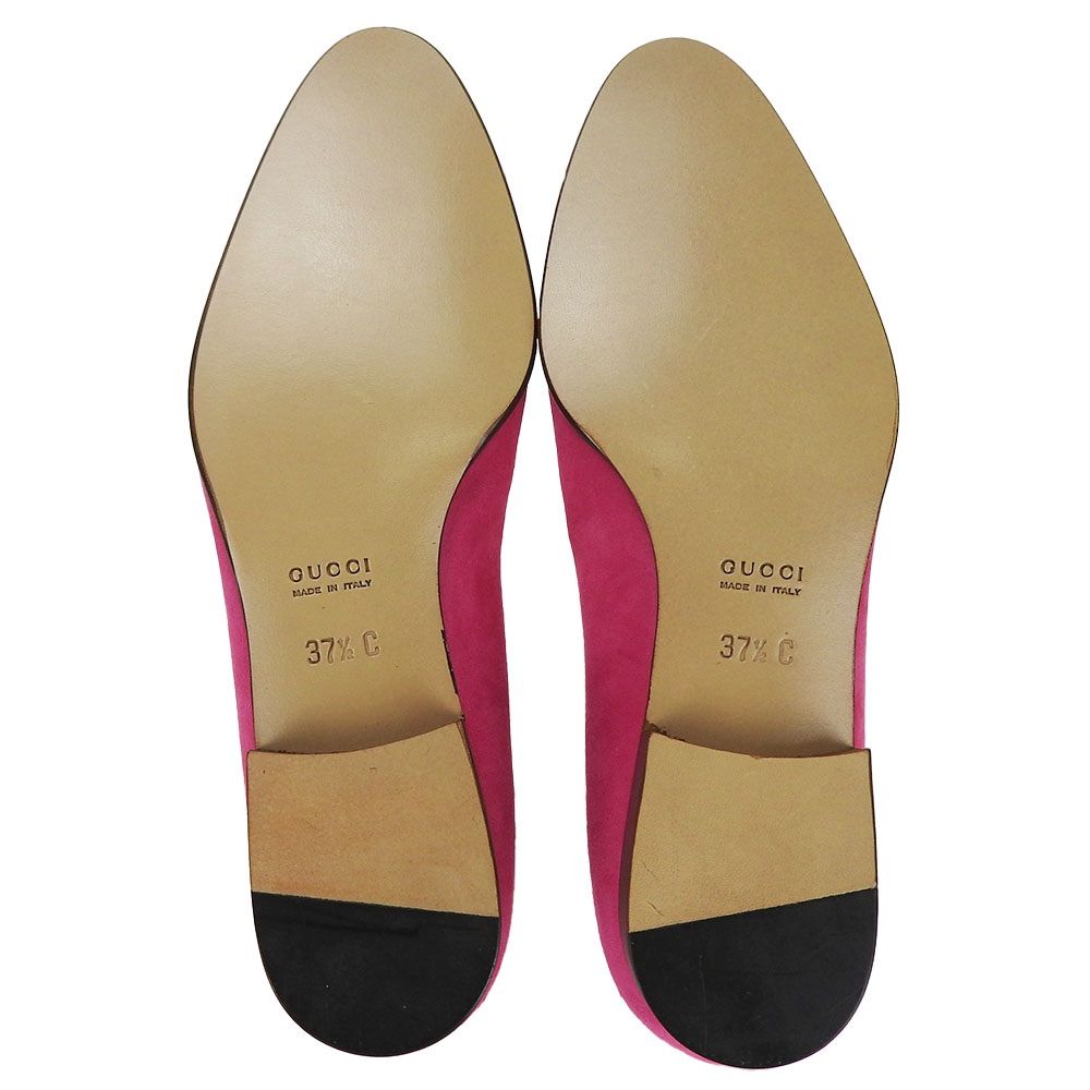 中古】 グッチ ローファー バンブー スエード ローヒール パンプス 37