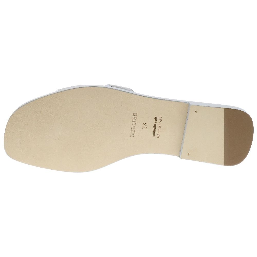 HERMES (エルメス) オラン サンダル グレー エプソン レザー 靴  