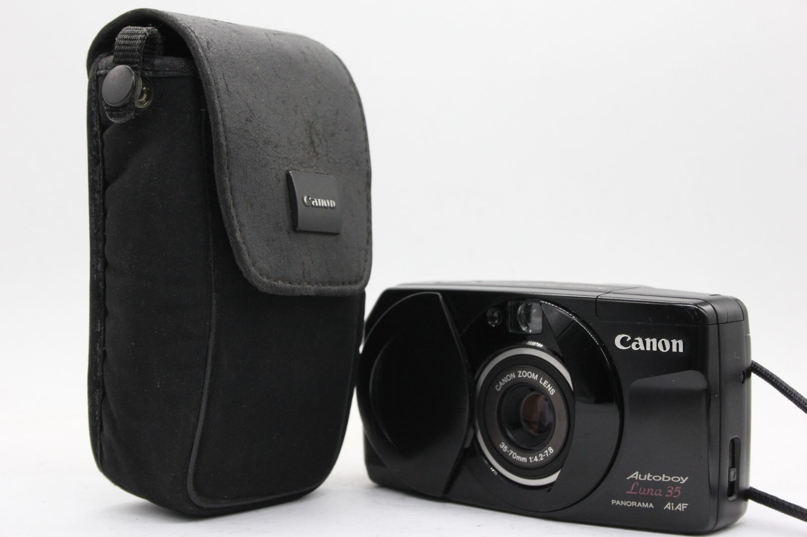 【返品保証】 キャノン Canon Autoboy Luna 35 PANORAMA Ai AF ブラック 35-70mm F4.2-7.8  ソフトケース付き コンパクトカメラ v2341