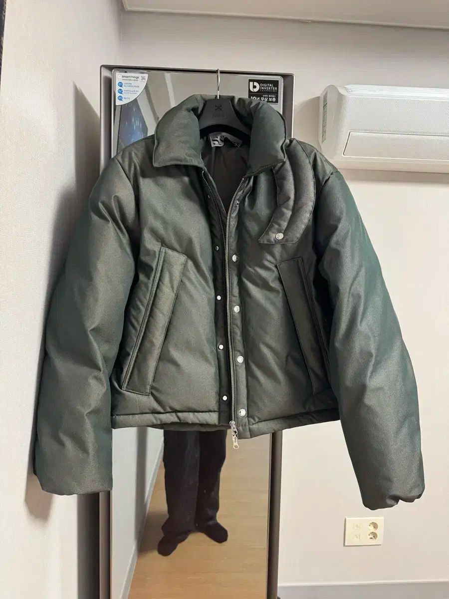 【雷市場（ポンジャン）商品韓国直送】 SATUR(セター) レッチェ ツートン ダックダウン ダウンジャケット グリーンブラウン L