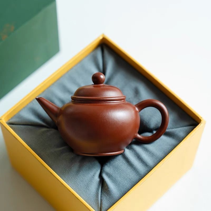 手作り 朱泥紫砂 茶道具 急須道具 細工 急須 紫砂壺 茶壷 ティーポット 宜興紫砂 煎茶器 紫砂茶壺 唐物紫泥急須 85ml