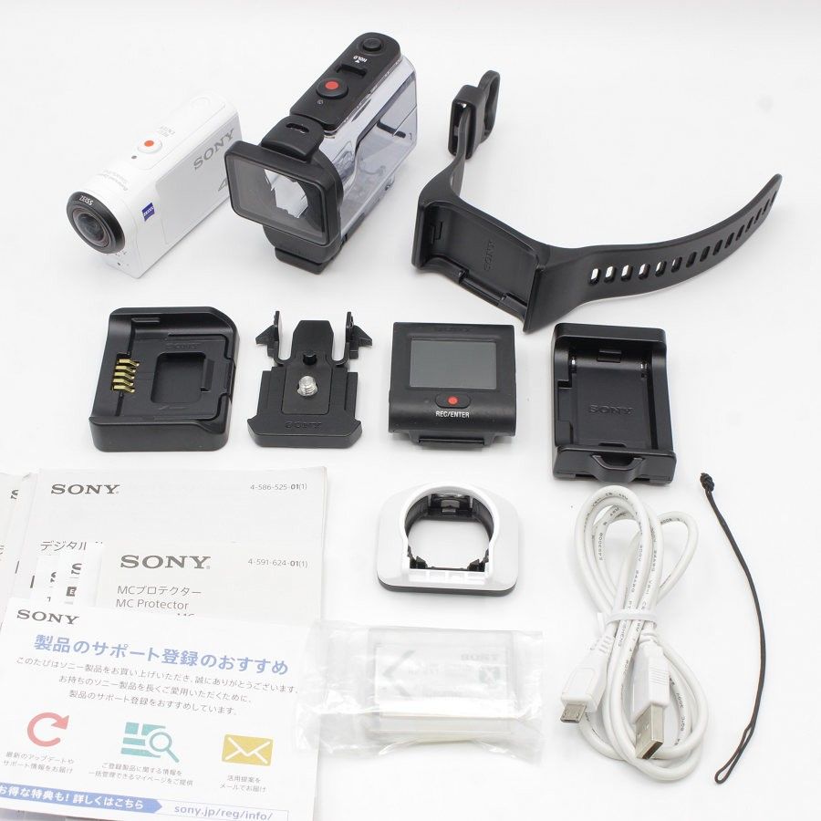 美品】SONY FDR-X3000R-W リモコンキット ホワイト 予備バッテリー+MC 