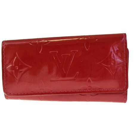 【中古】 ルイヴィトン LOUIS VUITTON ミュルティクレ 4連キーケース モノグラム ヴェルニ ポムダムール エナメル M91976 07EA654
