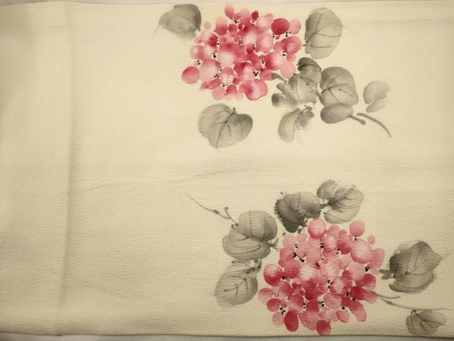 平和屋着物◎九寸開き名古屋帯 作家物 手描き 草花文 正絹 逸品