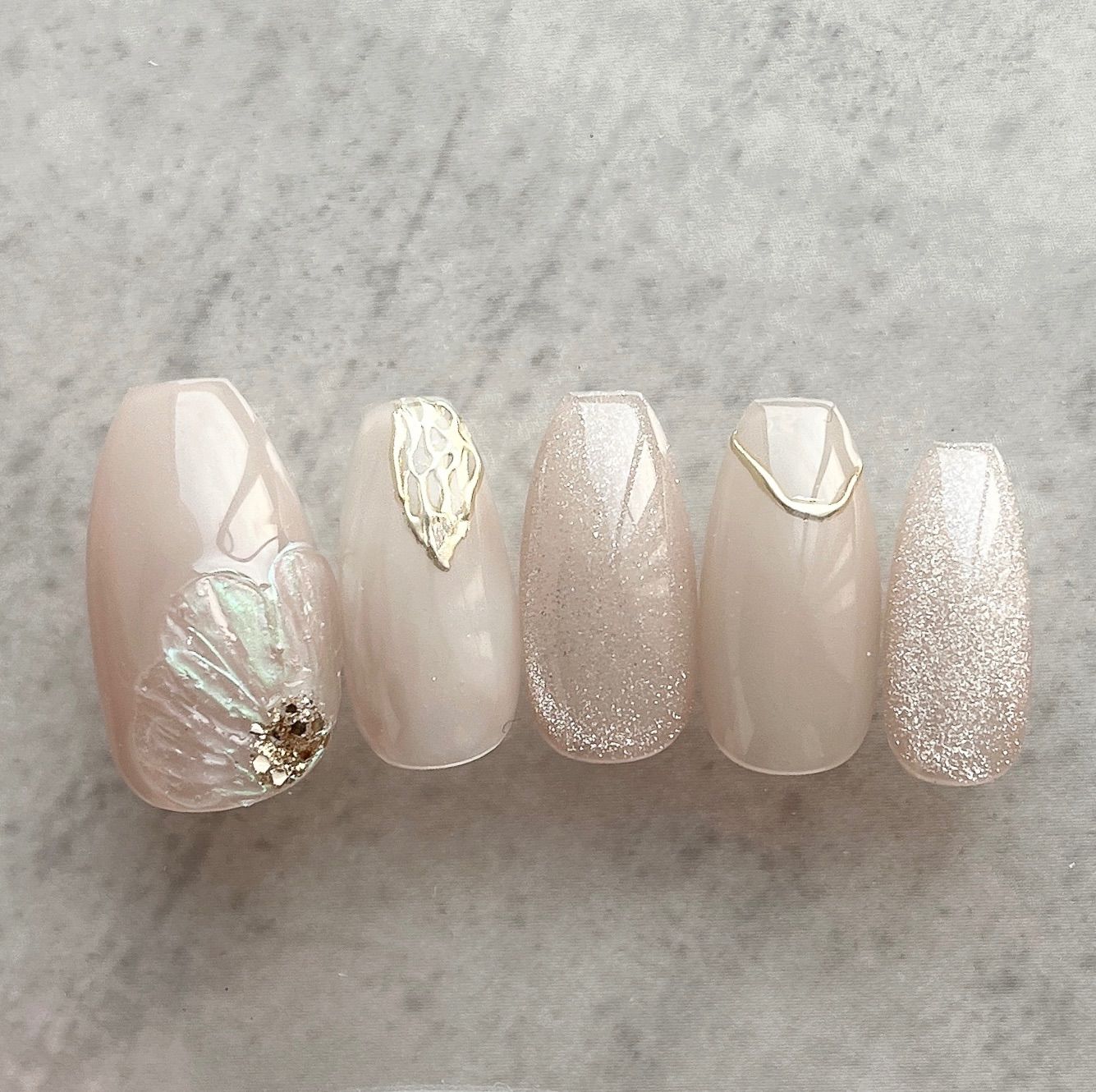 サイズオーダー NO.23 ネイルチップ フラワー 花 マグネット シンプル  