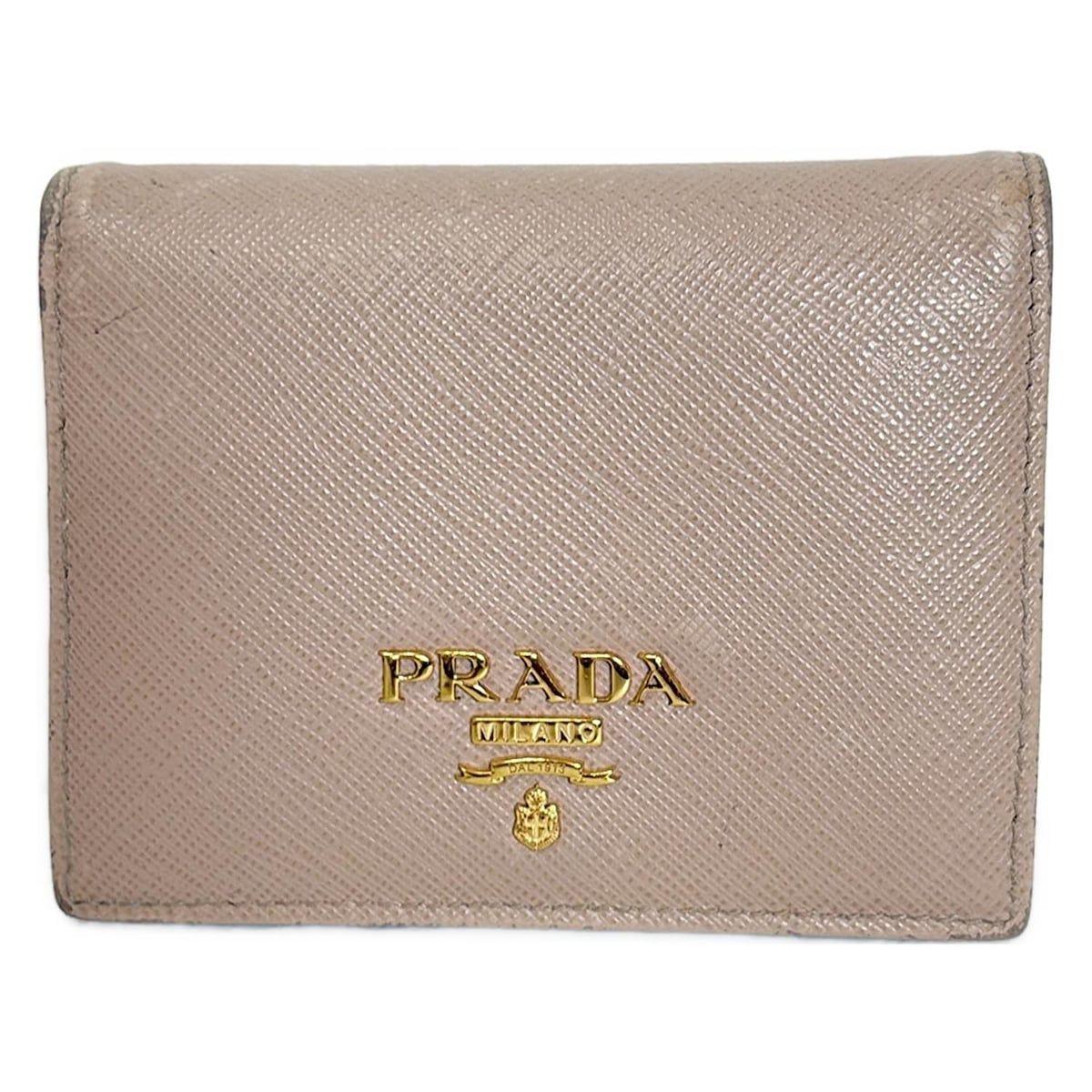 PRADA」 財布 - ベージュ レディース ピンクベージュ サフィアーノ