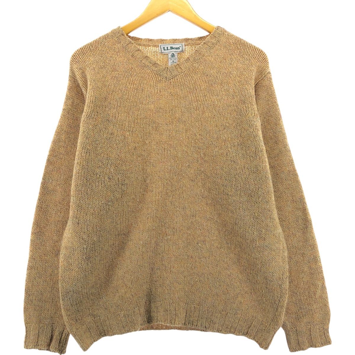古着 80年代 エルエルビーン L.L.Bean Vネック ウールニットセーター メンズM相当 ヴィンテージ/eaa510030