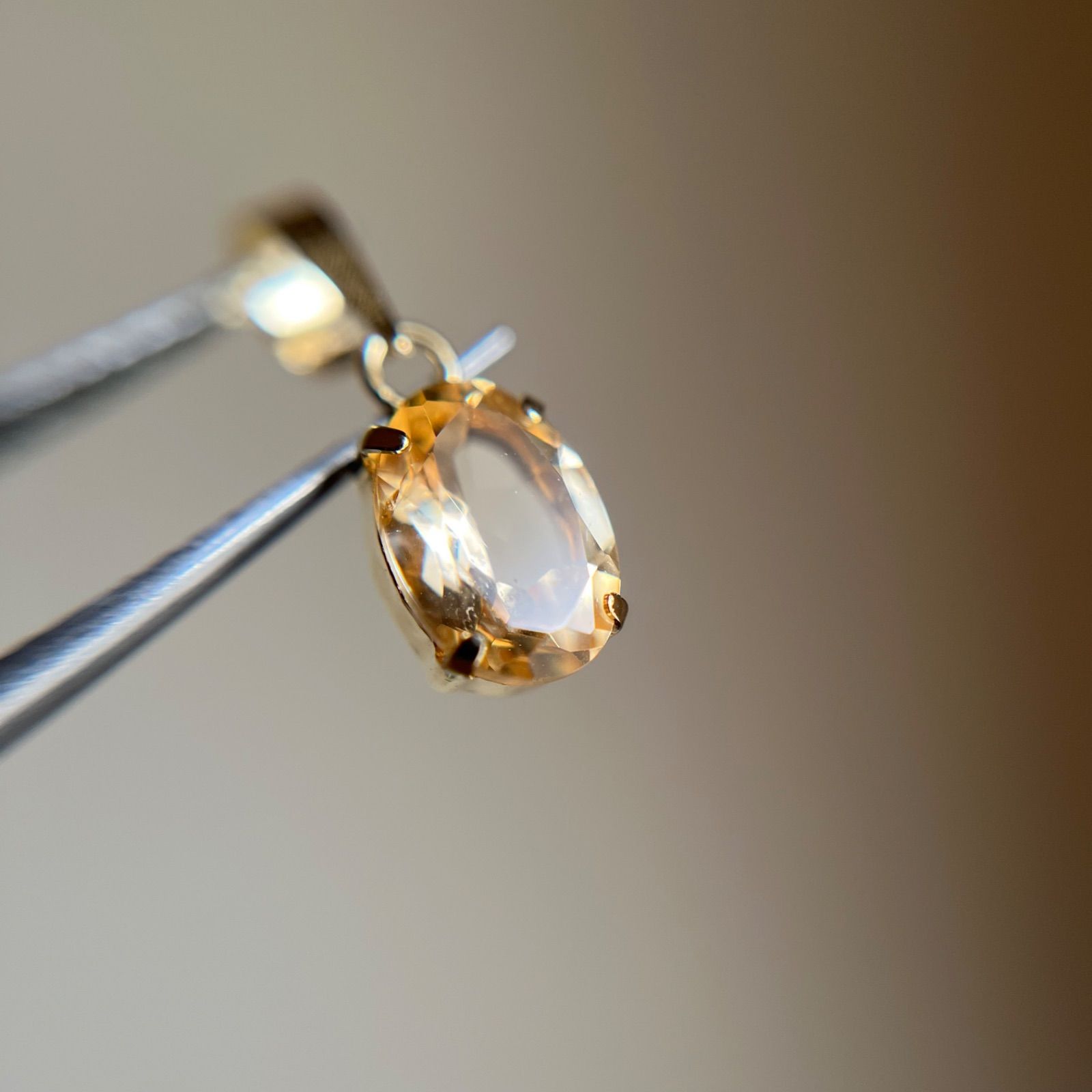 K18 希少 天然インペリアルトパーズ ペンダントトップ レア MQ K18