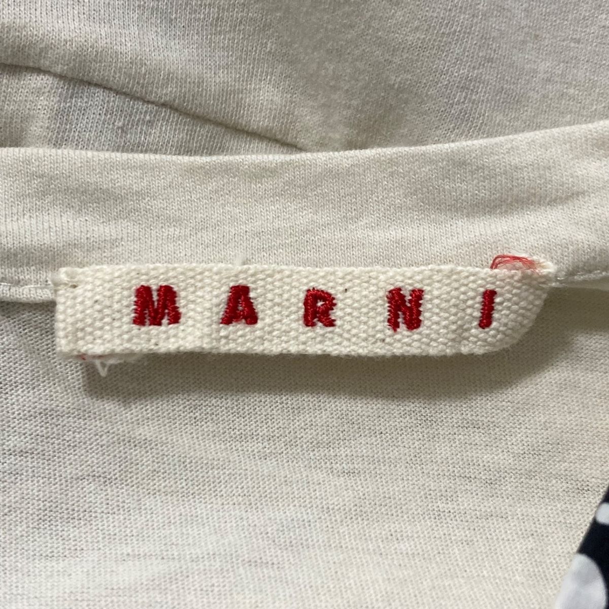 MARNI(マルニ) 半袖Tシャツ サイズ40 M レディース - アイボリー×黒 V ...