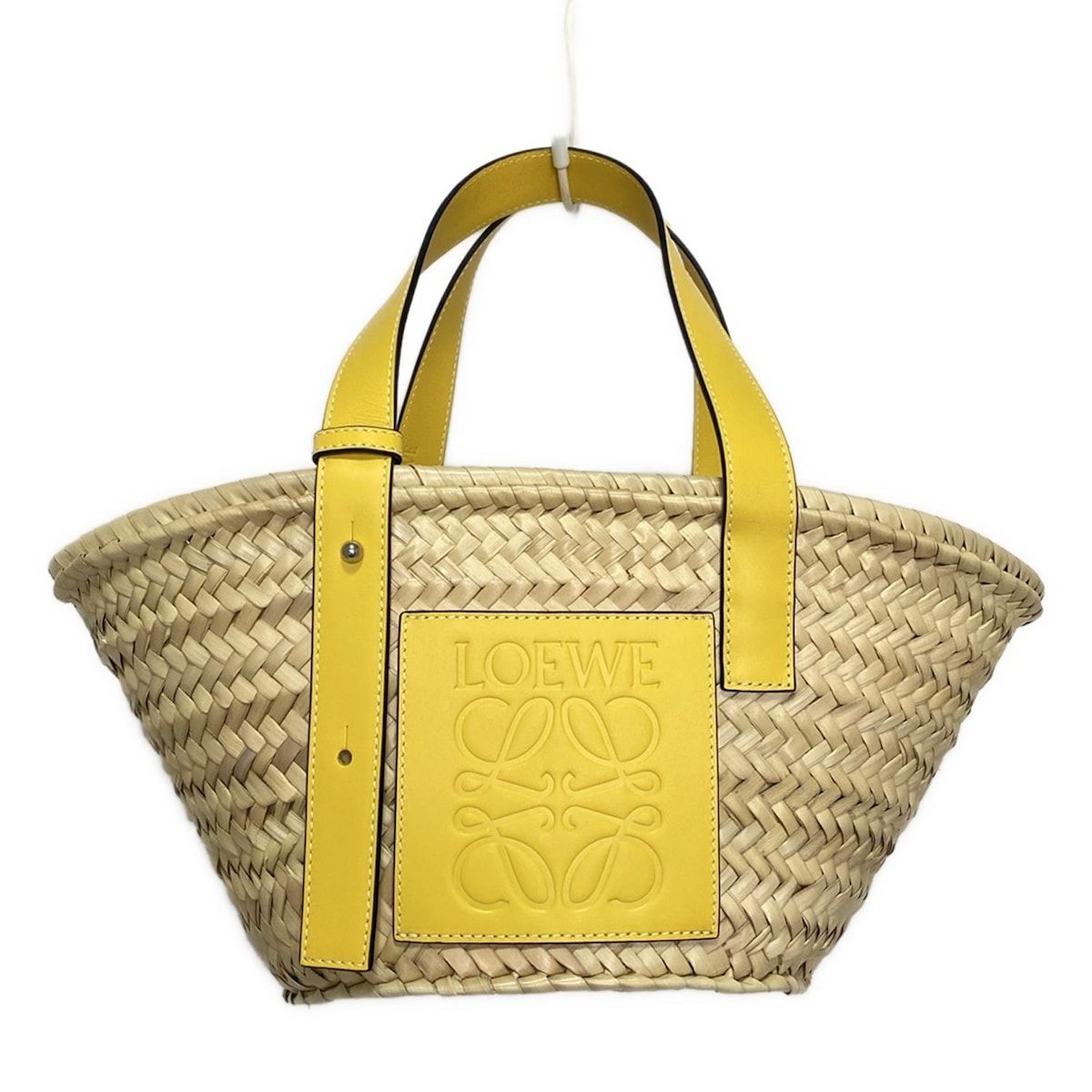 LOEWE かごバッグ ベージュ/黄色 LOEWE(ロエベ) トートバッグ バスケット ベージュ×イエロー かご