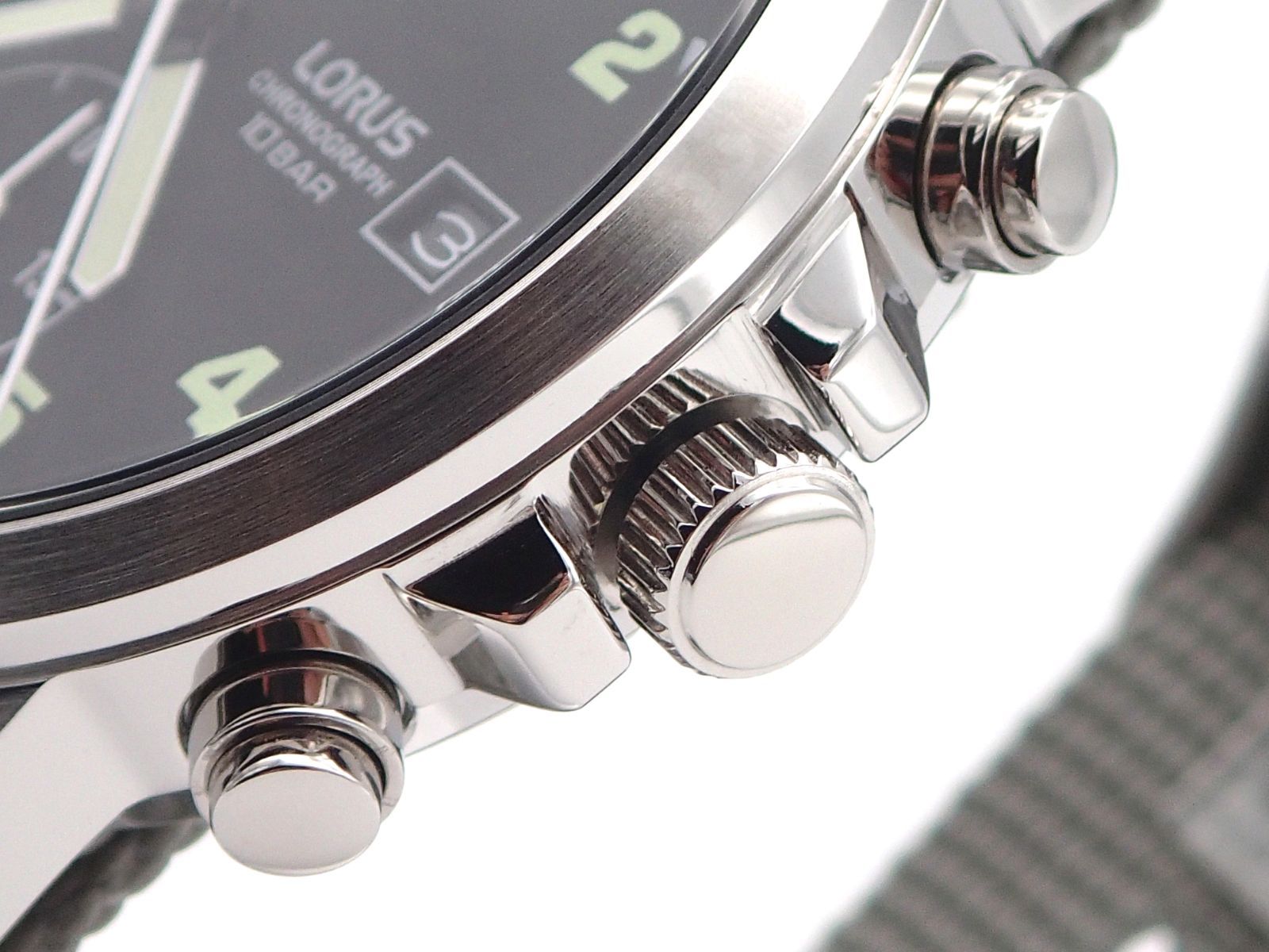 SEIKO LORUS Military Chronograph Watch LumiBrite Black Grey