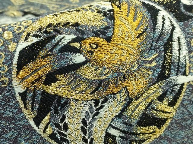 平和屋着物□極上 六通柄袋帯 唐織 さいわい文様 五穀 豊穣 金銀糸  