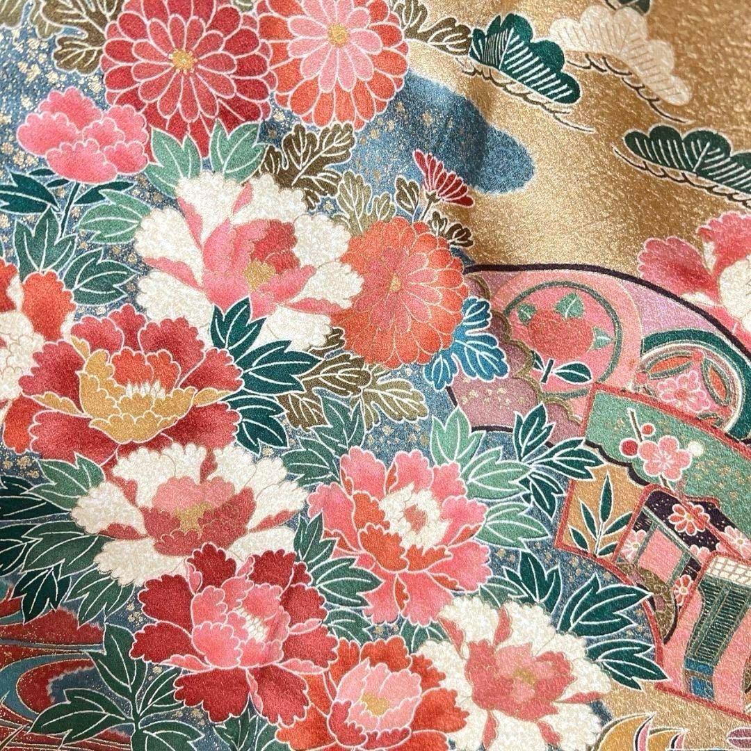 訪問着 金彩 霞取り 牡丹 菊花 梅花 鹿の子 松竹梅 着物 083a p - メルカリ