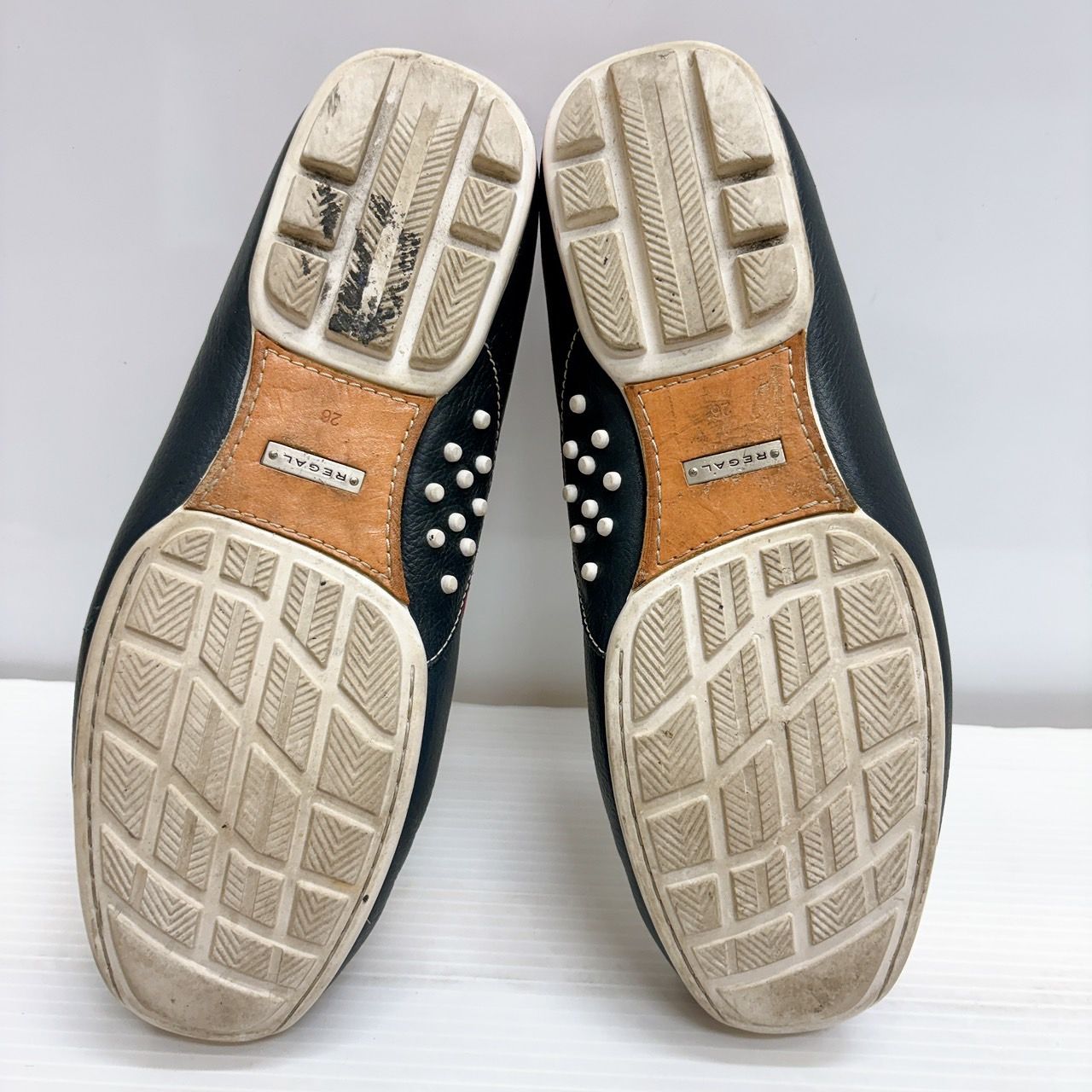 REGAL リーガル 954R レザー ドライビングシューズ 251/2 トリコロールカラー スリッポン REGALリーガル 954R ドライビングモカシン トリコロール26.5cm 良品