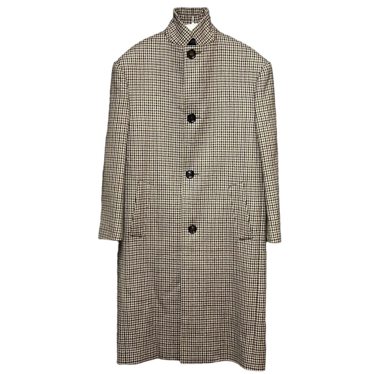 CELINE セリーヌ 21AW HIGH NECK COLLAR COAT IN HOUNDSTOOTH WOOL 