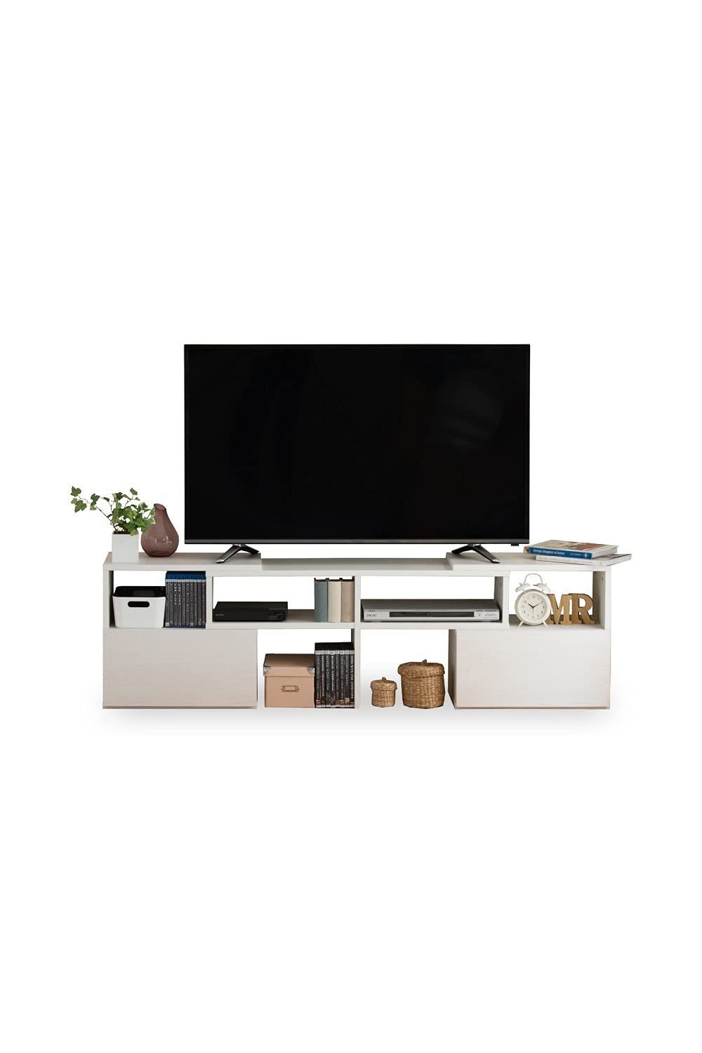 【在庫セール】ホワイト 50インチ 白 左右がスライドしコーナーテレビ台にも 伸縮テレビ台 TSFTV0014WH JKプラン