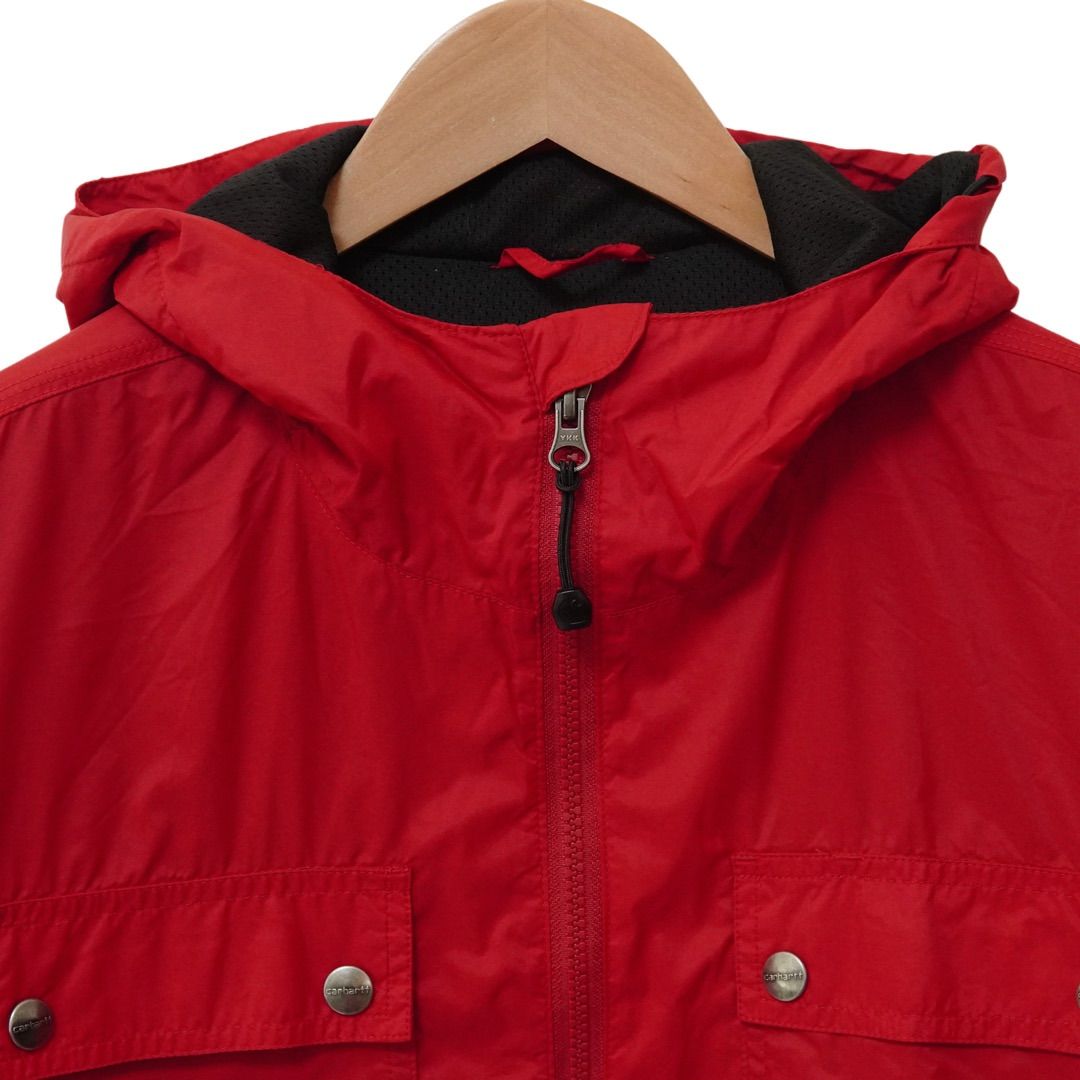 m*n様 美品　00s Carhartt カーハート　ナイロンワークジャケット 美品 Carhartt ナイロンジャケット M相当 レッド 00s フード付き