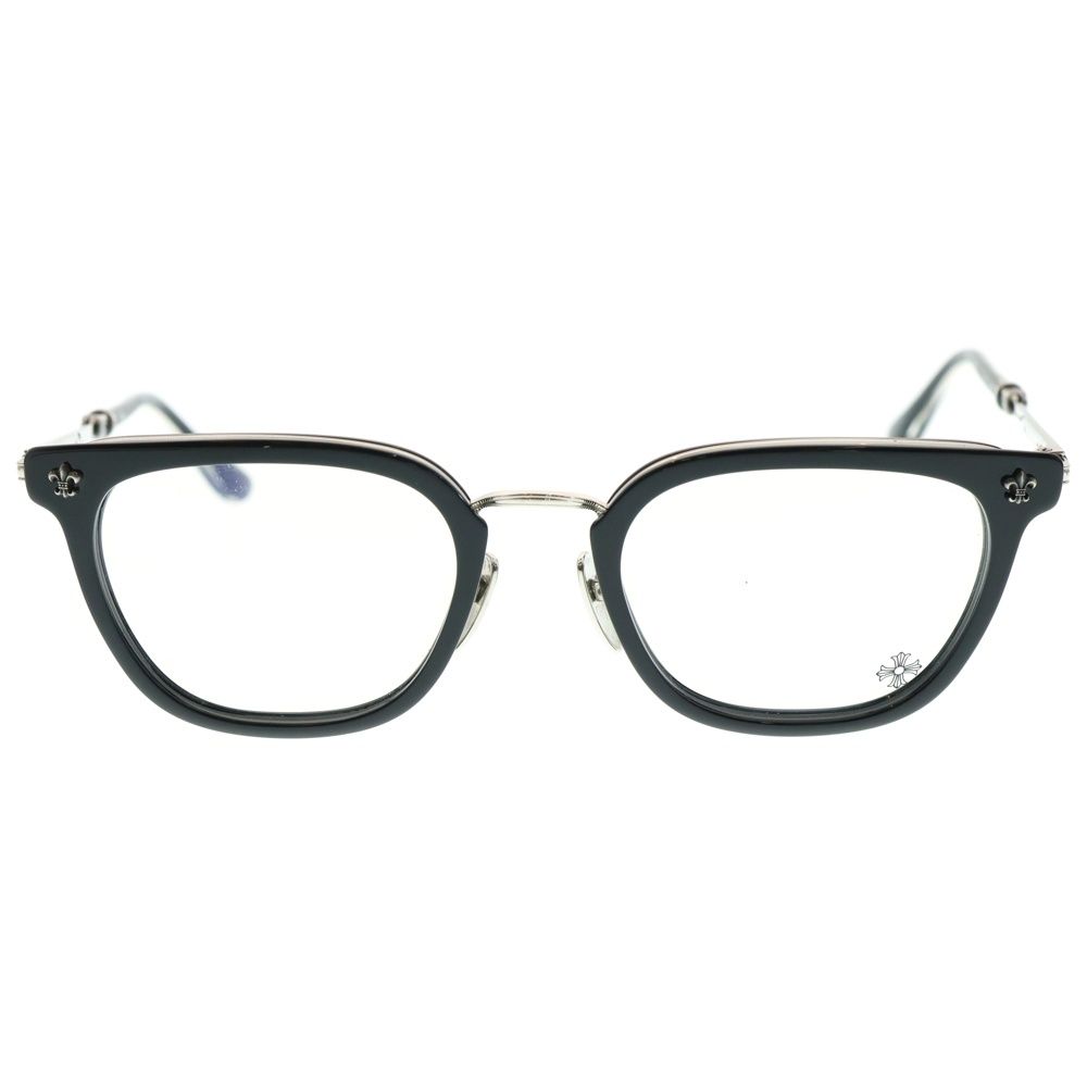 クロムハーツ ブラックメタルフレーム 四角形メガネ クロムハーツの
