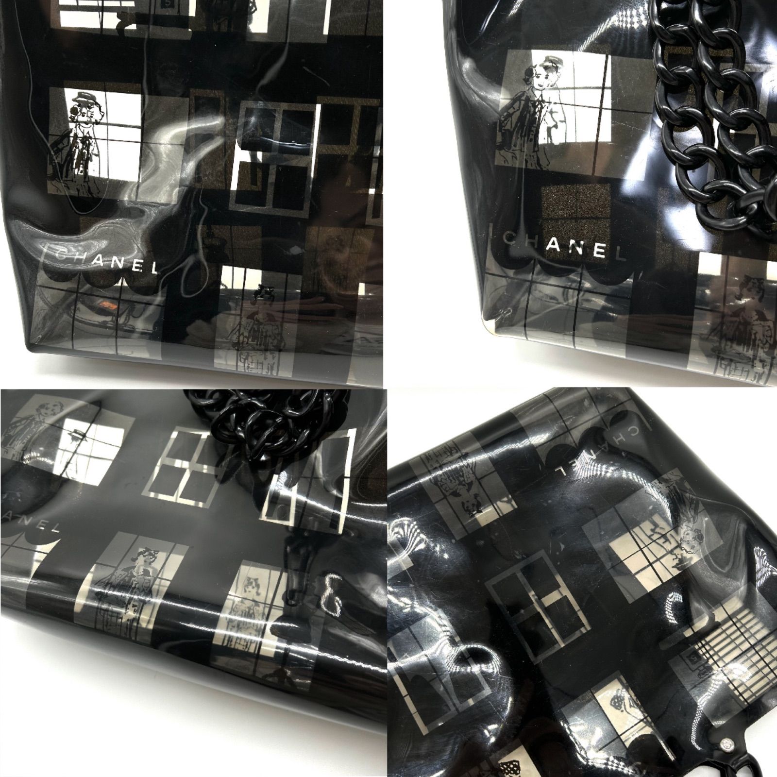 CHANEL シャネル ビニール バッグ トート ウィンドウズライン プラ 