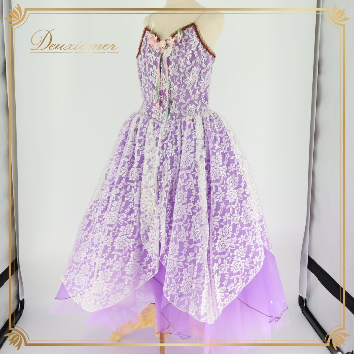バレエ 衣装 ロマンティックチュチュ ワンピース ドレス 子供 ジュニア 紫 白 レース 花柄 ラメ 発表会 劇 キッズ パープル系 ホワイト系 ボリューム レース 女の子 イベント おしゃれ 可愛い キッズドレス 子供ドレス 発表会衣装 ジュニアドレス バレエ 衣装 ロマンティックチュチュ ワンピース ドレス 子供