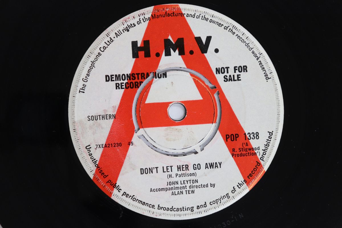レコード 英7” John Leyton Dont Let Her Go Away / I Want A Love I Can